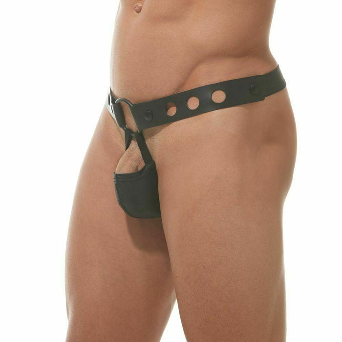 Gregg Homme Thong Charnel Fetish Tangas With Leather Black 162504 82 - SexyMenUnderwear.com