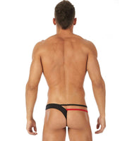 Gregg Homme Thong Cocky Asymmetric Tanga Metal Chains Black 120504 134 - SexyMenUnderwear.com