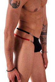 Gregg Homme Thong Cocky Asymmetric Tanga Metal Chains Black 120504 134 - SexyMenUnderwear.com
