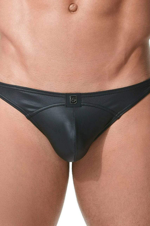Gregg Homme Thong Crave Faux-Leather Black 152604 53 - SexyMenUnderwear.com