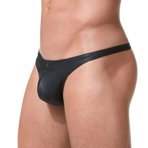 Gregg Homme Thong Crave Faux-Leather Black 152604 53 - SexyMenUnderwear.com