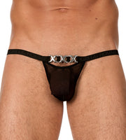 GREGG HOMME thong Sensual Transparent Romantic ''PIMP'' BLACK thongs 96604 161