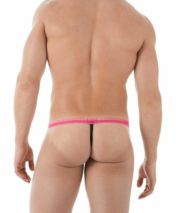 Gregg Homme Thong Suspender Mesh C-Ring Tangas Pink 142804 123 - SexyMenUnderwear.com