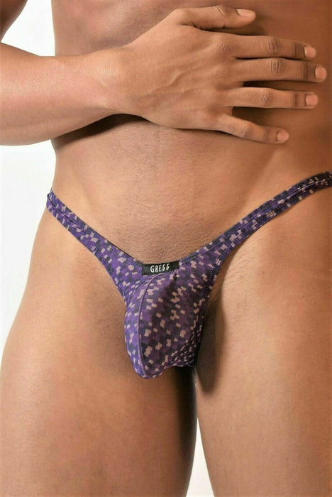 GREGG HOMME Thongs Second-Skin Sheer Purple C-Ring R143004 18 - SexyMenUnderwear.com