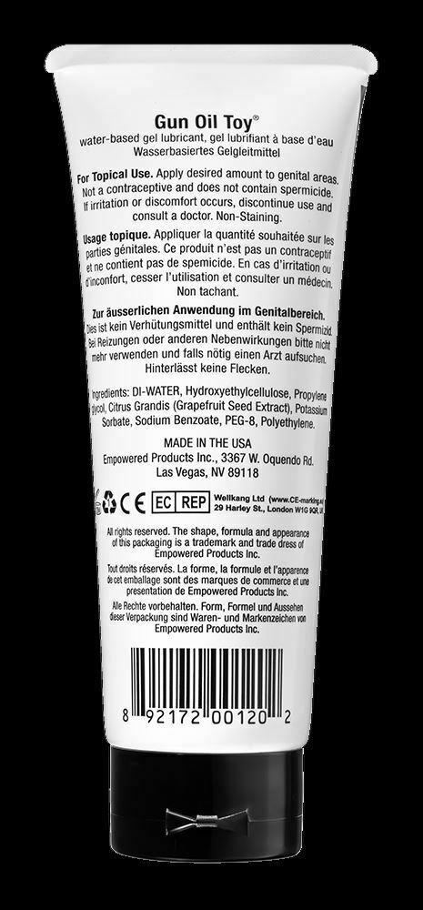 GUN OIL Water Based Gel personal sexual lubricant 3.3oz/100ml 3 - SexyMenUnderwear.com
