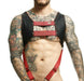Harness MOB DNGEON Faux-Leather CropTop C-Ring Harness Cherry Red DMBL08 - SexyMenUnderwear.com
