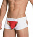 HIDDEN Bikini open bum shorty two piece combination Pouch White red 968 8 - SexyMenUnderwear.com