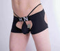Hidden Boxer Lingerie Open Butt Boxers Trunk Black 957 4 - SexyMenUnderwear.com