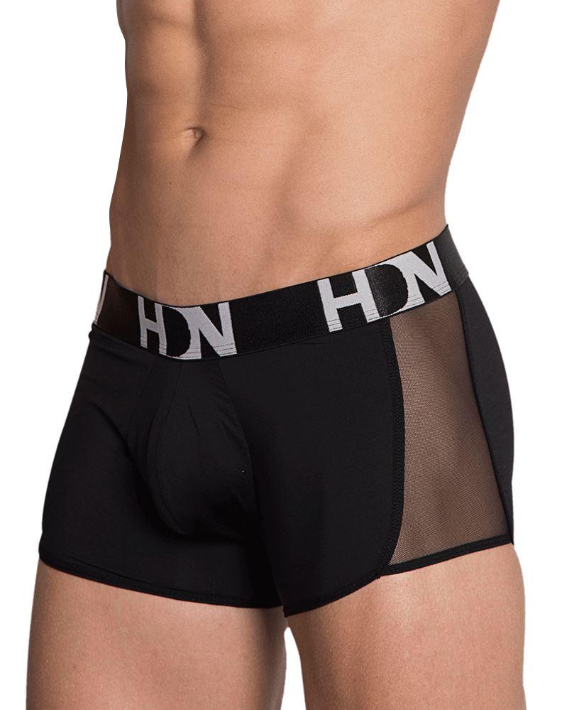 Hidden Boxer Mesh Trunks Stretch Sexy Sensual Black Black 964 1 - SexyMenUnderwear.com