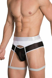 HIDDEN Brief Garterbelt Mesh Briefs Sexy lingerie For Men White 953 5 - SexyMenUnderwear.com