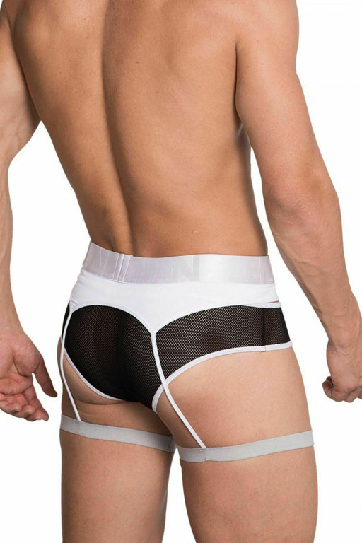 HIDDEN Brief Garterbelt Mesh Briefs Sexy lingerie For Men White 953 5 - SexyMenUnderwear.com