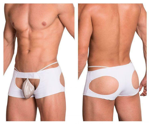 Hidden Sexy Boxer Lingerie For Men Open Butt Boxers Trunk WHITE 957 4 - SexyMenUnderwear.com