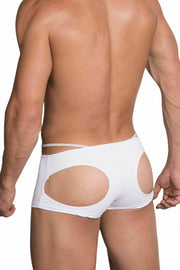 Hidden Sexy Boxer Lingerie For Men Open Butt Boxers Trunk WHITE 957 4 - SexyMenUnderwear.com