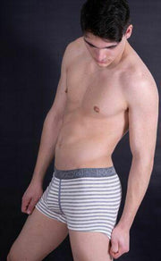 HOM HOM Boxer Cotton Comfy Mens Underwear White Ligned SMALL 3
