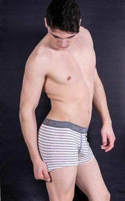 HOM HOM Boxer Cotton Comfy Mens Underwear White Ligned SMALL 3