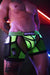 HYBRED CHOCK Jock Lightweight Neoprene Knit Two Pockets Neon Green 16 - SexyMenUnderwear.com