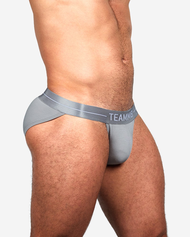 ICON Brief TEAMM8 Micro-Modal Quick Dry Fabric Sexy Slip Briefs Grey 9 - SexyMenUnderwear.com
