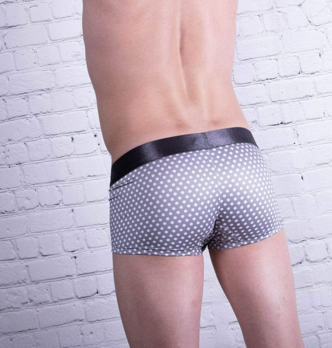 INTYMEN Boxer Mens Underwear Trunk PDots Grey Ing053 MX2 - SexyMenUnderwear.com