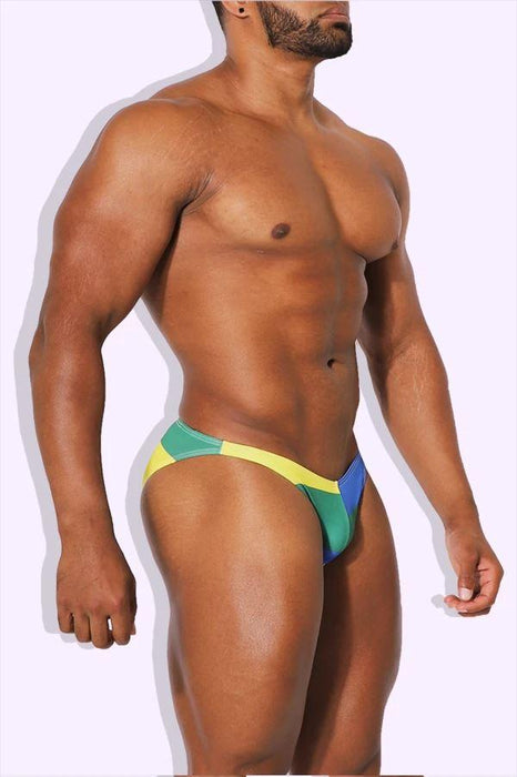 JJ Malibu Brief Rainbow Bubble Butt Briefs Gay Pride Colorful Bikini Cut 3 - SexyMenUnderwear.com