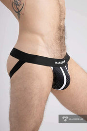 Jock MASKULO Elastic Mesh Jockstrap Breathable Sports Classy White JS076-80 16 - SexyMenUnderwear.com