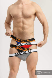 Jock MASKULO Microfiber Jockstraps with Silky Band Red JS162-10 26 - SexyMenUnderwear.com