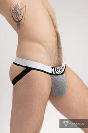 Jockstrap MASKULO Microfiber Jock Silky Band Gray JS162-93 26 - SexyMenUnderwear.com