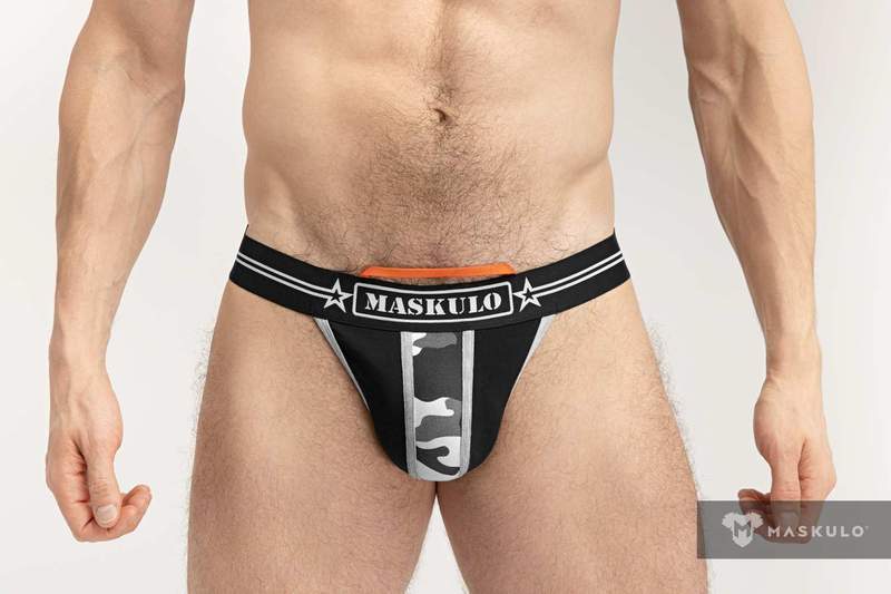 Jockstrap MASKULO Military Jockstraps With Lifter Black JS163-93 17 - SexyMenUnderwear.com