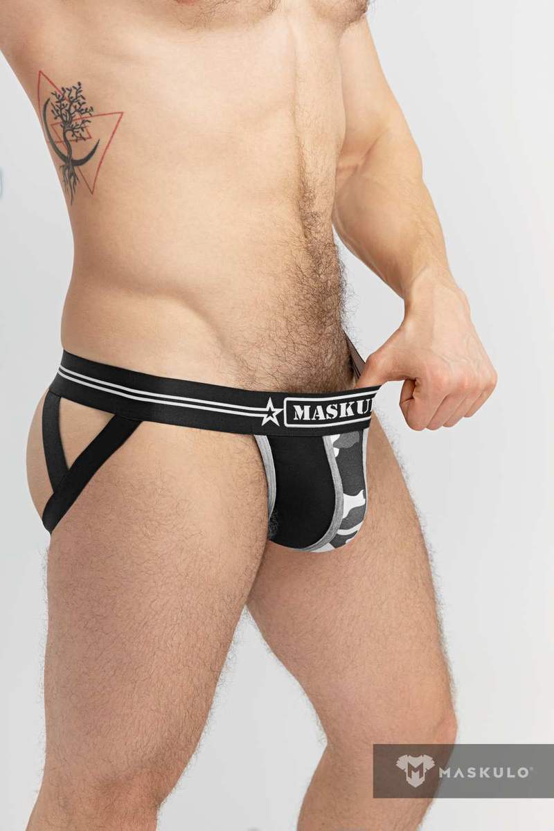 Jockstrap MASKULO Military Jockstraps With Lifter Black JS163-93 17 - SexyMenUnderwear.com