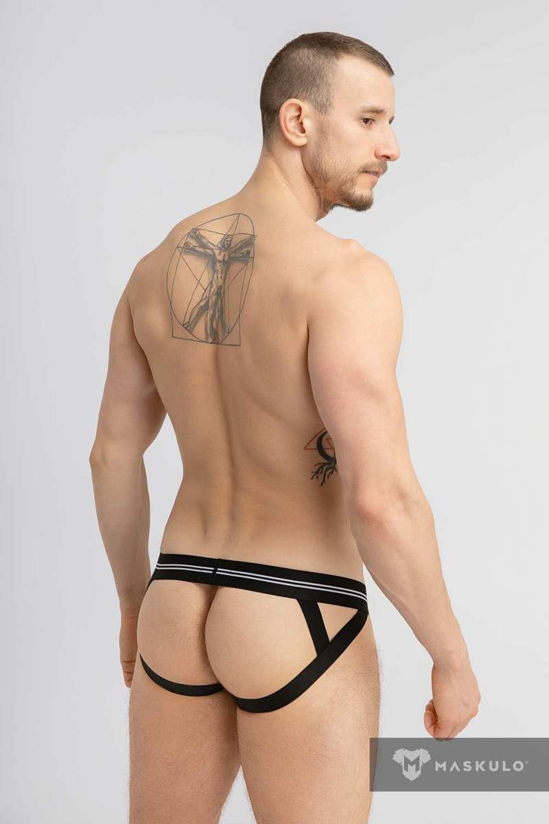 Jockstrap MASKULO Military Jockstraps With Lifter Black JS163-93 17 - SexyMenUnderwear.com