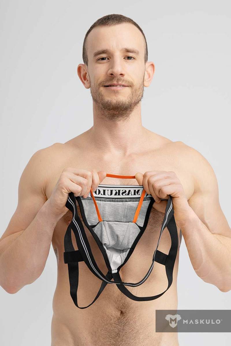 Jockstrap MASKULO Military Jockstraps With Lifter Gray JS163-93 17 - SexyMenUnderwear.com
