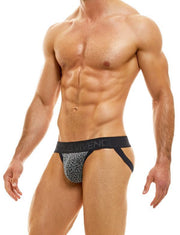 Jockstrap Modus Vivendi King Cheetah Jock Jaquard Metalic Silver Yarns 13113 26 - SexyMenUnderwear.com