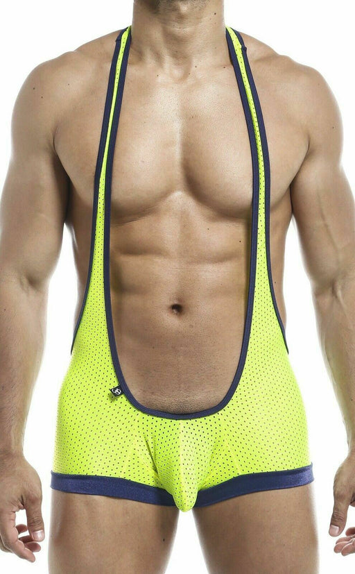 JOE SNYDER Singlet Wresling Bodysuit Bulge Singlets Neon Limon BUL10 1 - SexyMenUnderwear.com