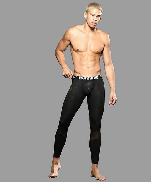LARGE Andrew Christian Mesh Legging Massive Viper Sheer Black 92314 65 - SexyMenUnderwear.com