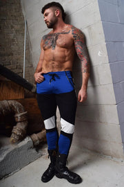 LARGE BREEDWELL Track Pants Moto Chaps With Interior Side Leg Zippers Blue Legging 36 - SexyMenUnderwear.com