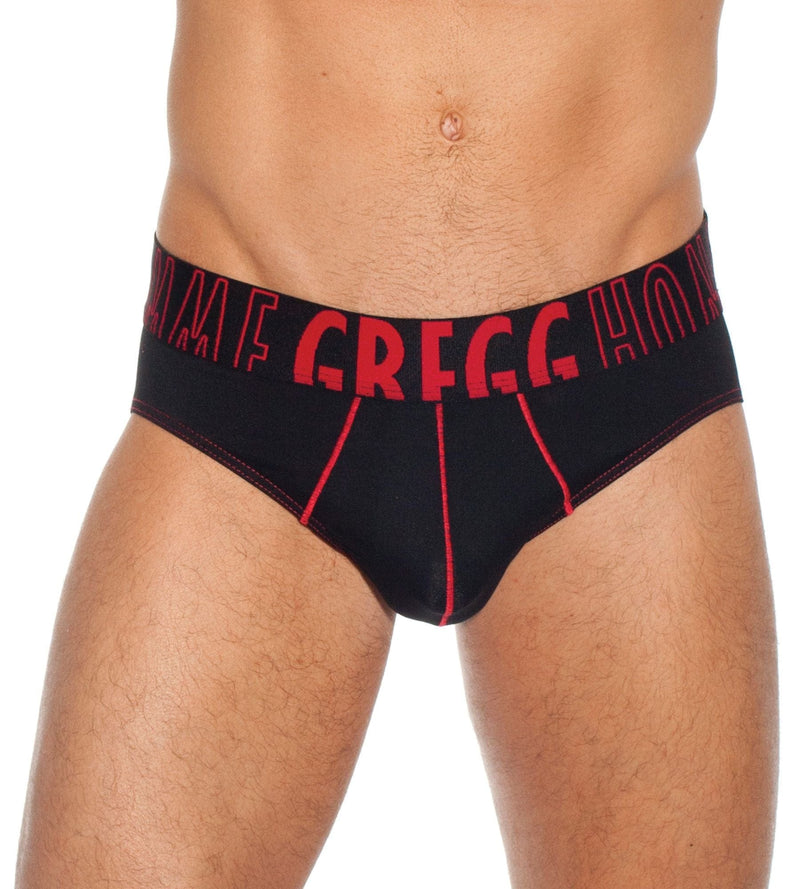 Large Briefs Gregg Homme Seducer Double Ply Brief Black & Red 110703 163 - SexyMenUnderwear.com