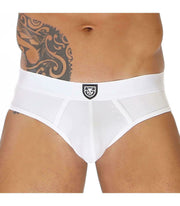 LARGE Casual White Briefs ''TOF PARIS" Alpha Slip Classic Cotton Jersey 30 - SexyMenUnderwear.com