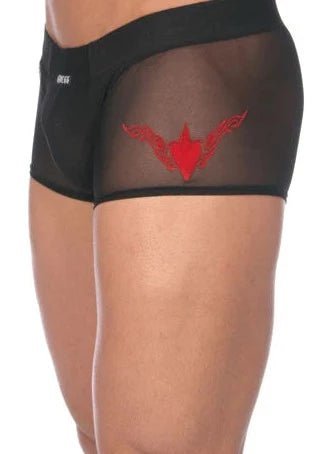 Large Gregg Homme Brave Hearth Power Mesh Biker Short Sheer 35005 GHMX6 - SexyMenUnderwear.com