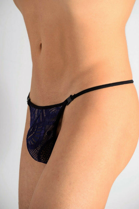 LARGE L'Homme Invisible Mesh G-String Thong Blue Transparent MY83 2 - SexyMenUnderwear.com