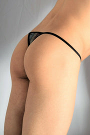 LARGE L'Homme Invisible Mesh G-String Thong Blue Transparent MY83 2 - SexyMenUnderwear.com