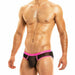 LARGE Modus Vivendi Brief Capsule Slip Transparent Sexy Black/Fuschia 16912 28 - SexyMenUnderwear.com