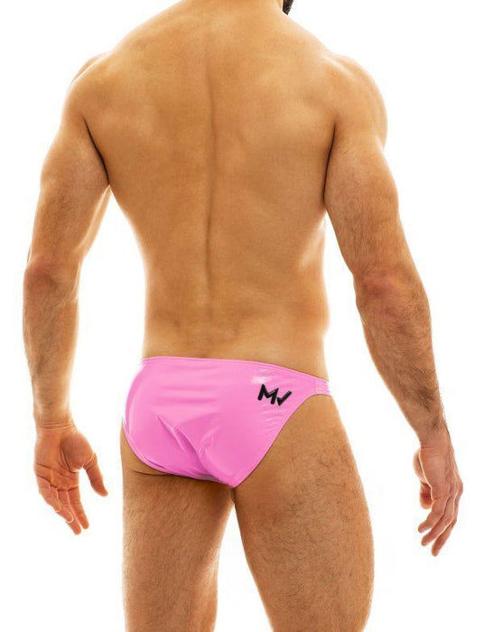 LARGE Modus Vivendi Low-Cut Brief Viral Vinyl Tight Fit Briefs Neon Pink 08013 - SexyMenUnderwear.com
