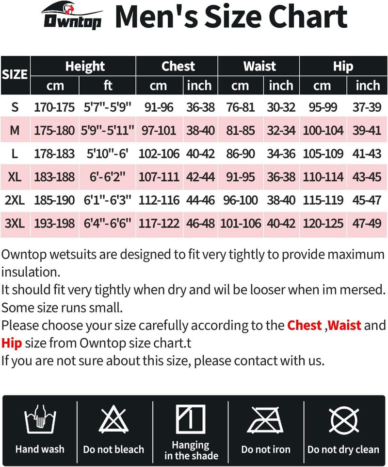 LARGE Owntop 3mm Wetsuit Stretchy Neoprene Diving Suit One Piece Red MX5 - SexyMenUnderwear.com