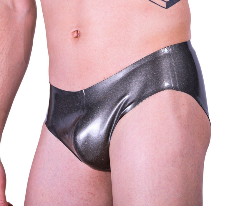 Large POLYMORPHE Latex Brief Rubber Underwear Pewter UN-015A 10 - SexyMenUnderwear.com
