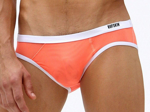 LARGE RUFSKIN Brief Bulle All-Mesh Slip Sexy Silky Briefs Orange 4 - SexyMenUnderwear.com