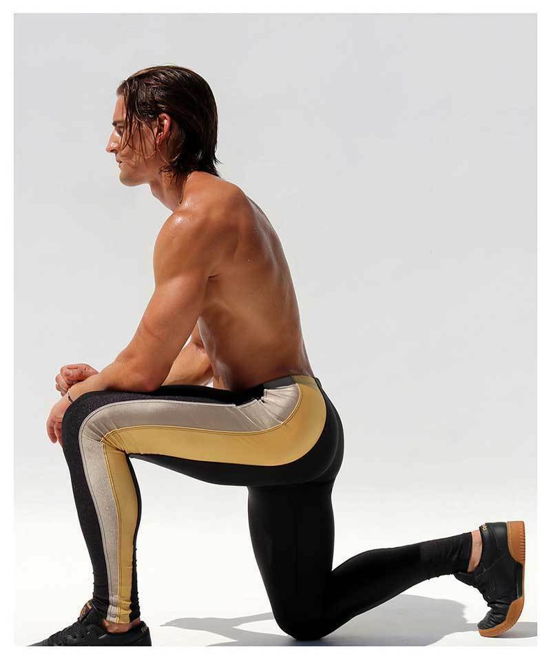 Large RUFSKIN Leggings Trophy Stretchy Cycling Running Legging Gold 8 - SexyMenUnderwear.com