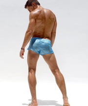 LARGE RUFSKIN Swim Shorts ZUKO Ultra Lightweight Total Nylon Swimwear Sky Blue - SexyMenUnderwear.com