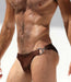 LARGE RUFSKIN Swimwear BIG D Stretch Nylon Shiny Brown Swim-Brief Pouch 48 - SexyMenUnderwear.com