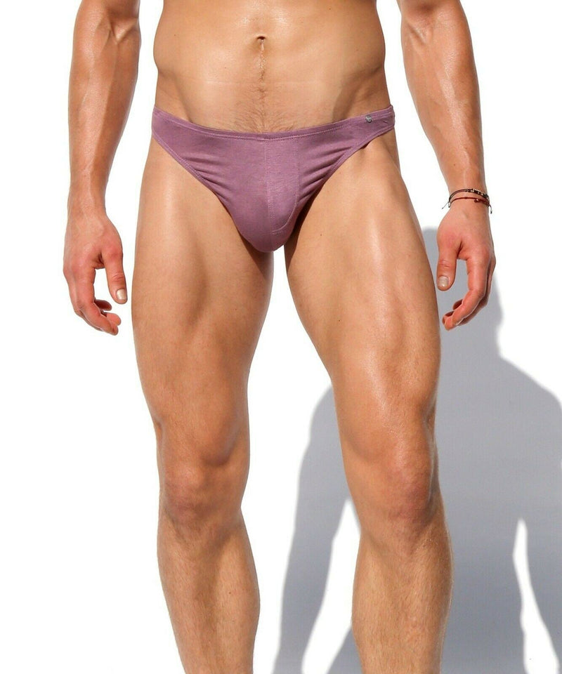 LARGE RUFSKIN Thong STREAM Premium Stretch Rayon Soft-Knit Pouch Dark Melrose 16 - SexyMenUnderwear.com