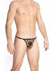 L'Homme Invisible G-String Striptease Leopard Velvet Thong Detachable MY83-VEL 1 - SexyMenUnderwear.com