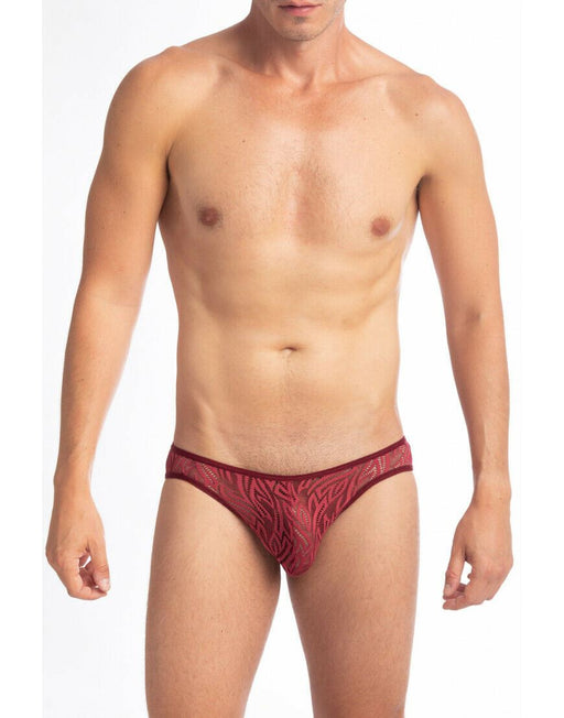 L'Homme Invisible Micro Slip Eole See-through Mini-Briefs Lace Red UW44 1 - SexyMenUnderwear.com